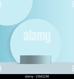 A vibrant, multi-colored pedestal background designed for product photography. The vector illustration features smooth gradients and dynamic shapes Stock Vector