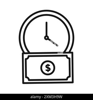 Annuity due icon Black line art vector in black and white outline set collection sign Stock Vector