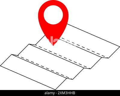 Map and location pin symbol icon. geolocation on map. vector illustration Stock Vector