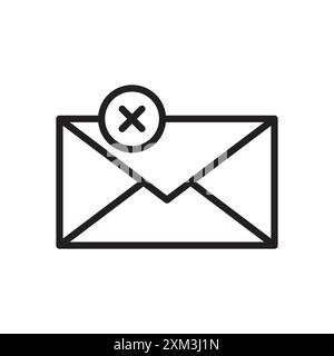 close mail icon Black line art vector in black and white outline set collection sign Stock Vector