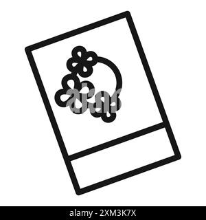 Greeting card icon Black line art vector in black and white outline set collection sign Stock Vector