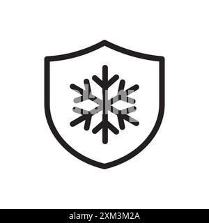 Frost resistant icon Black line art vector in black and white outline set collection sign Stock Vector