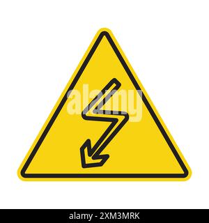 High voltage icon Black line art vector in black and white outline set collection sign Stock Vector