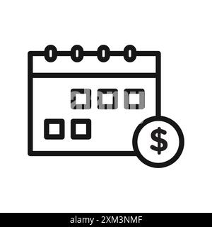 Payday icon Black line art vector in black and white outline set collection sign Stock Vector