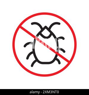 Pest control icon Black line art vector in black and white outline set collection sign Stock Vector