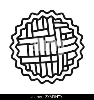 Pie icon Black line art vector in black and white outline set collection sign Stock Vector