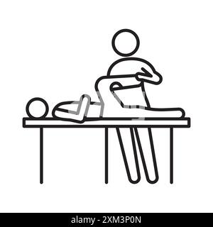 Physiotherapy icon Black line art vector in black and white outline set ...
