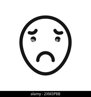 Regret expression icon Black line art vector in black and white outline set collection sign Stock Vector