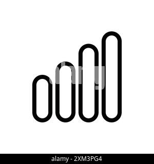 Signal icon Black line art vector in black and white outline set collection sign Stock Vector
