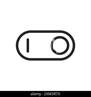 Toggle switch icon Black line art vector in black and white outline set collection sign Stock Vector
