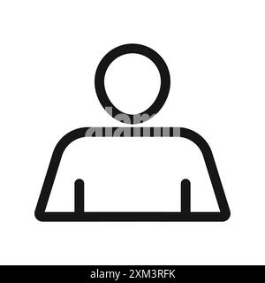 User icon Black line art vector in black and white outline set collection sign Stock Vector