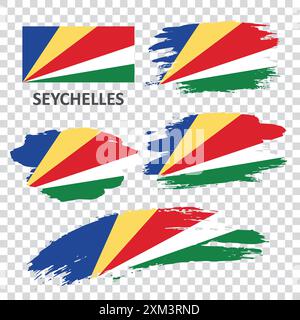 Set of flags of Seychelles Stock Vector