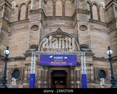 Underbelly McEwan Hall venue during Fringe Festival, Edinburgh, Scotland, UK Stock Photo