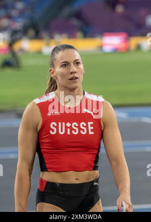 Angelica Moser (Switzerland), women's pole vault  gold medal at European Athletics Championships Roma 2024, Olympic Stadium, Rome, Italy Stock Photo