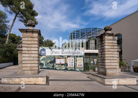 Montpellier, France - 07 17 2024 : View of entrance to Lunaret public park and zoo in summer Stock Photo