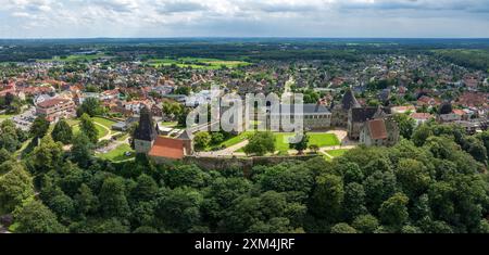 aerial view of the Bad Bentheim castle in Lower Saxony, Germany Stock Photo