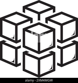 cube icon illustration element design Stock Vector