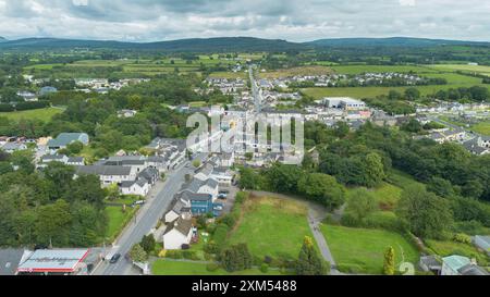 Newport town in County Tippearrary from a bird's view. Stock Photo