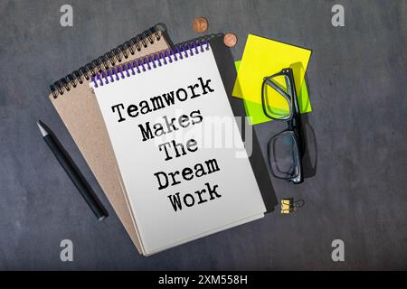 Wooden blocks with words 'Teamwork Makes the Dream Work'. Stock Photo