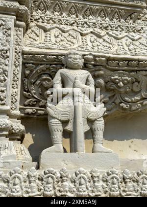 Exterior view of a stupa inside the Royal Palace grounds in Phnom Penh, Cambodia. Stock Photo