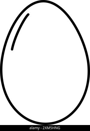 Chicken egg outline Black on white background. Single object in minimalistic style. Logo Icon idea. Isolated Vector EPS. Sticker, card, poster, banner, price tag, label or web, promo design concept Stock Vector