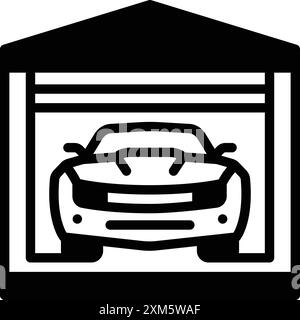 Icon for garage, car Stock Vector