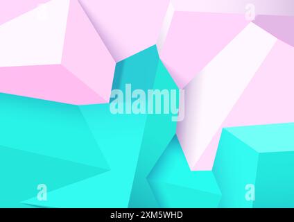 Abstract background with realistic colorful cubes. Trendy 3D background with wall of shapes. Stock Vector