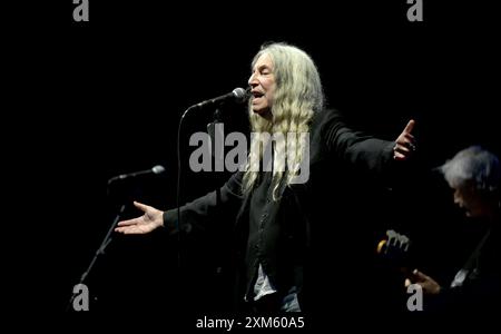 Patti Smith during a concert by the 'Patti Smith Quartet' on Thursday, 25 July 2024, in Vienna, Austria. , . Credit: APA-PictureDesk/Alamy Live News Stock Photo