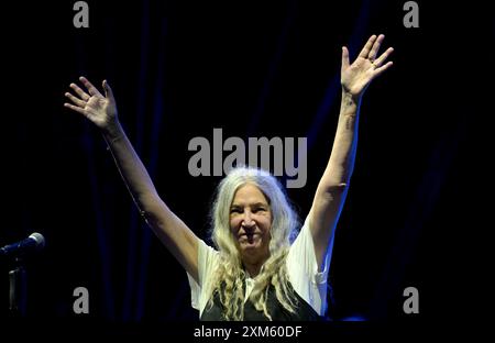 Patti Smith during a concert by the 'Patti Smith Quartet' on Thursday, 25 July 2024, in Vienna, Austria. , . Credit: APA-PictureDesk/Alamy Live News Stock Photo