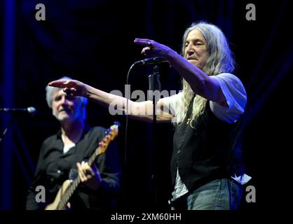 Patti Smith during a concert by the 'Patti Smith Quartet' on Thursday, 25 July 2024, in Vienna, Austria. , . Credit: APA-PictureDesk/Alamy Live News Stock Photo