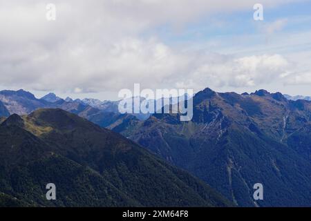 view while hiking the kepler trek Stock Photo