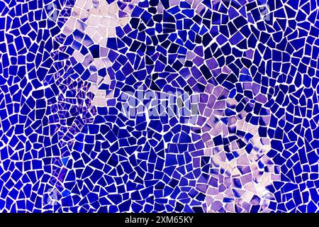Intricate mosaic design showcasing varying shades of purple. Abstract tiles arranged artistically make it perfect for modern decor. Stock Photo