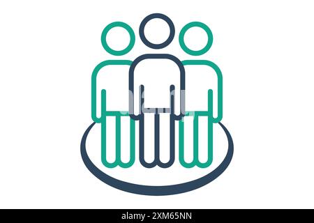 Human resource icon. people in circle. icon related to manage. line icon style. business elements vector illustration Stock Vector