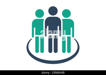 Human resource icon. people in circle. icon related to manage. solid icon style. business elements vector illustration Stock Vector
