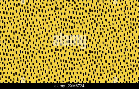 Small dash seamless pattern on yellow background. Stock Vector