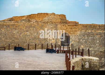 Qal'at al-Bahrain in Manama, also known as the Bahrain Fort or Portuguese Fort Stock Photo