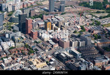 An aerial photograph of Manchester City centre, north west England, UK Stock Photo