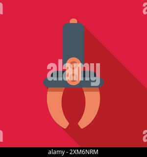 Robotic arm holding with two fingers, a symbol of modern technology and automation Stock Vector