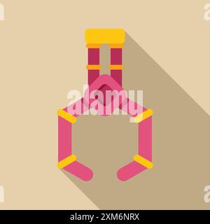 Robotic arm holding something with three fingers, industrial robotic manipulator Stock Vector