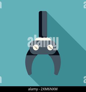 Robotic arm manipulator holding something with two fingers, robotics technology concept Stock Vector