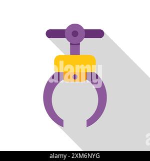 Robotic arm gripper holding with two fingers, industrial equipment for production line Stock Vector