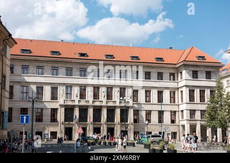 Building of Prague Municipal Library on Mariánské Náměstí Square Old Town Prague Czech Republic Stock Photo