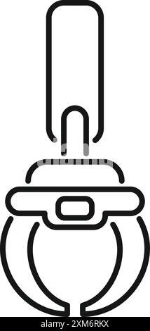 Industrial robot arm claw holding object line icon, robotic technology outline style pictogram on white background Stock Vector