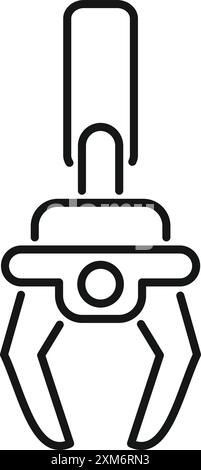 Simple, bold icon of a robotic arm holding an object with its claws ...