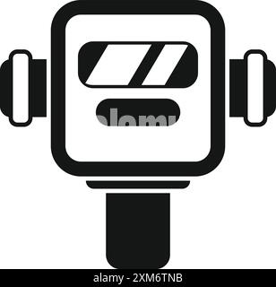 Simple and bold, this water meter icon represents accurate water usage monitoring Stock Vector