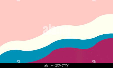 Abstract pastel colorful waves grainy gradient texture background. Noisy wide banner header design for social media and website. Stock Photo