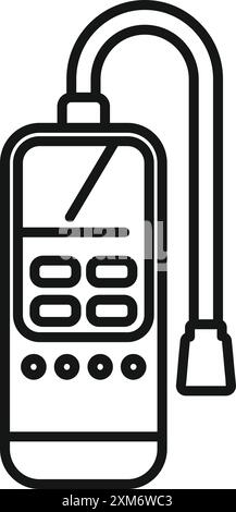 Gas detector is using a probe to measure methane level Stock Vector