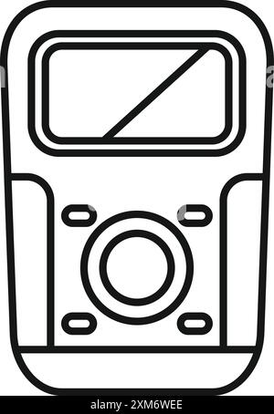 Line drawing of an electric meter measuring electricity consumption ...