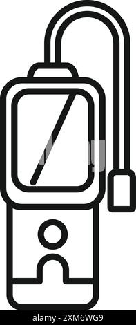 Simple line drawing of a digital gas detector used to measure methane levels Stock Vector