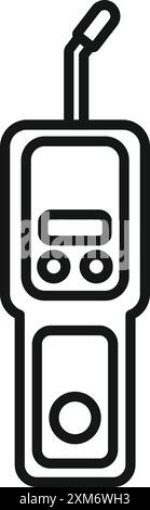 Black outline icon of a gas detector measuring device showing the methane level Stock Vector